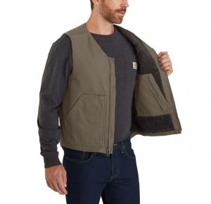 Carhartt Relaxed Fit Washed Duck Sherpa-Lined Vest