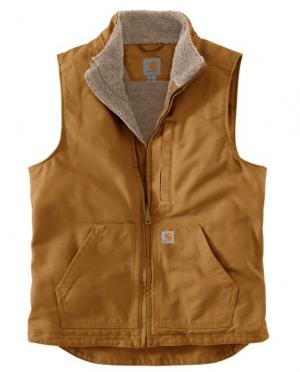 Carhartt Loose Fit Washed Duck Sherpa-Lined Mock-Neck Vest