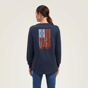 Ariat Womens Re-bar Cotton Strong SouthWest Graphic Long Sleeve T-Shirt