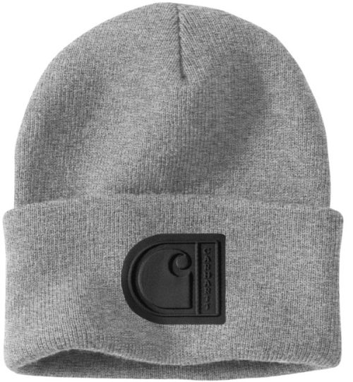 Hthr Gry Cuff C Ptch Beanie